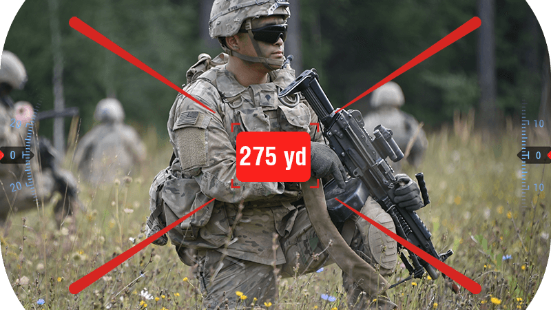 Soldier using a BIX-equipped optic at 275 yards