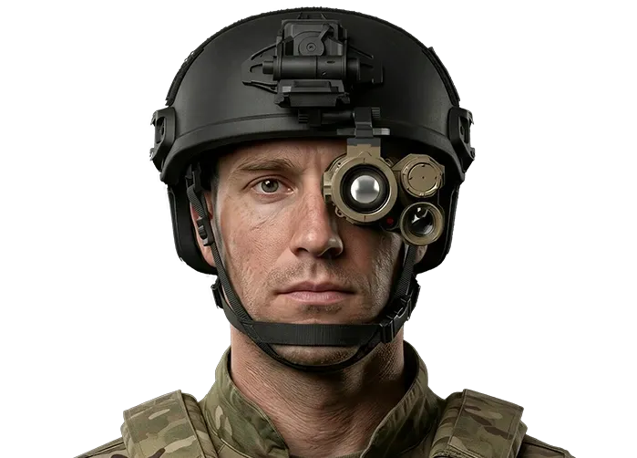 AAD operator with a helmet-mounted thermal monocular