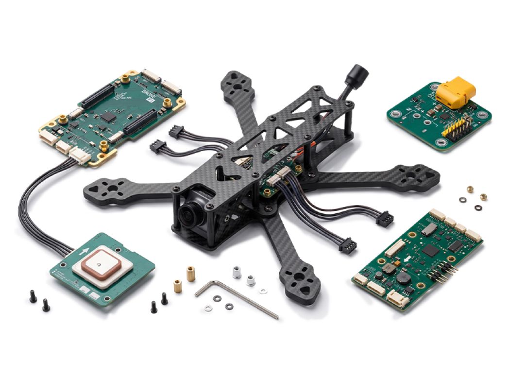 AAD avionics stack — flight controller, compute, and sensor modules on a CAN backbone