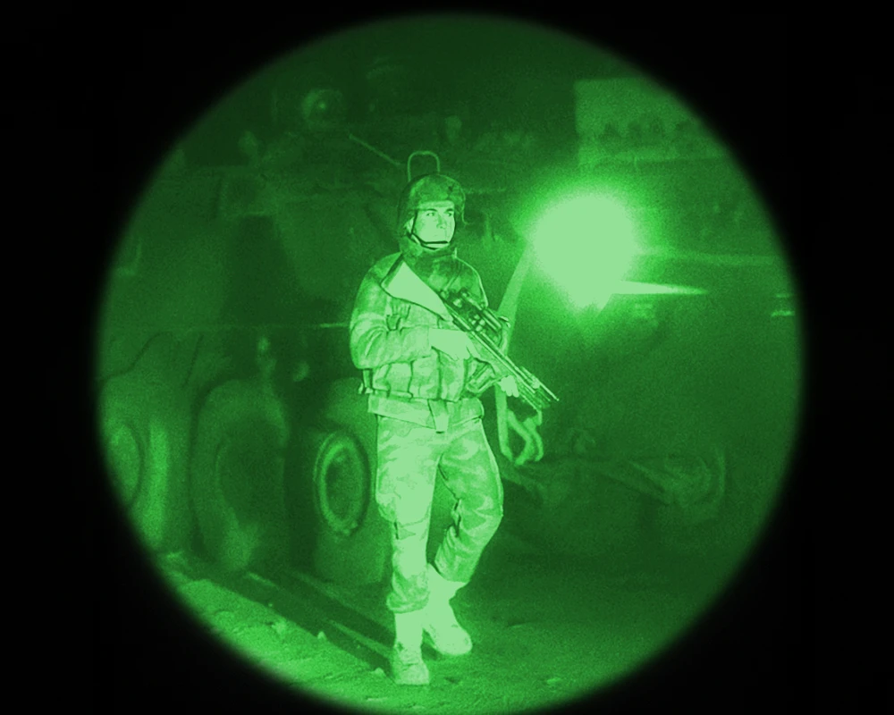 ATN PVS-14 head-mounted for hands-free use