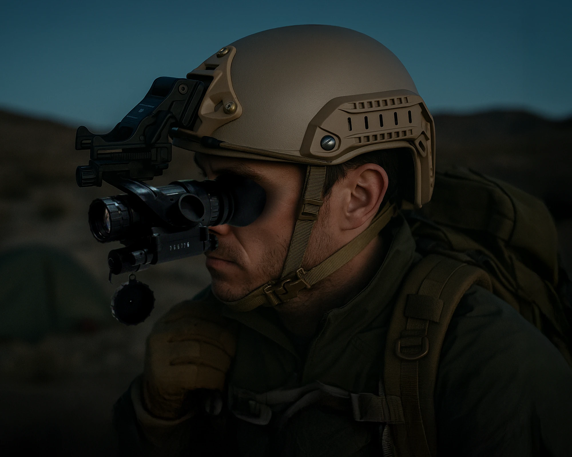 ATN PVS-14 mounted for night operations