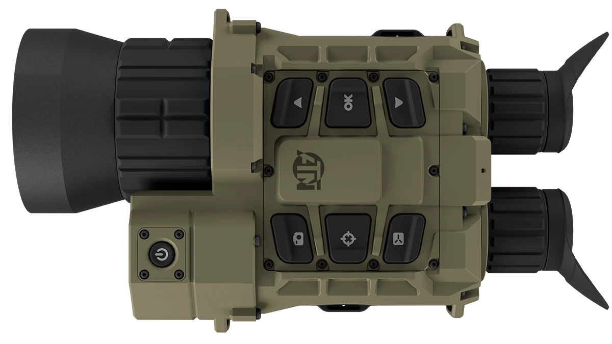 ATN TTBN-6 thermal binocular mounted for overwatch