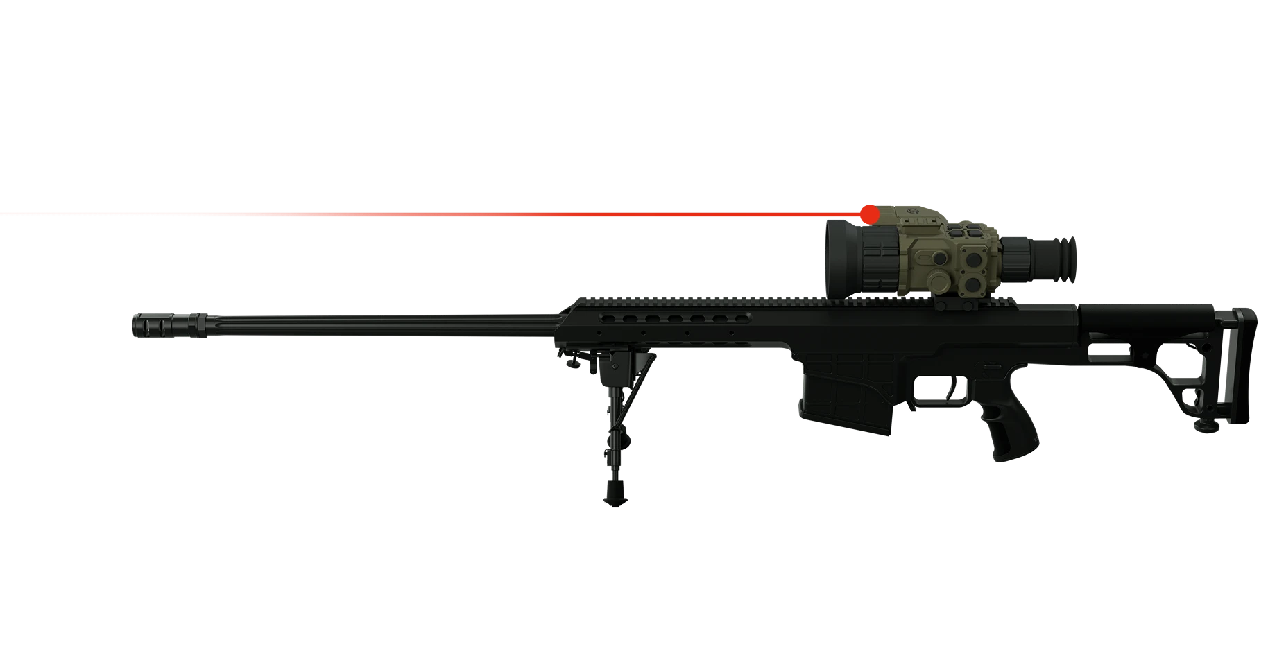 ATN TTWS-6 thermal weapon sight operator sighting through the display