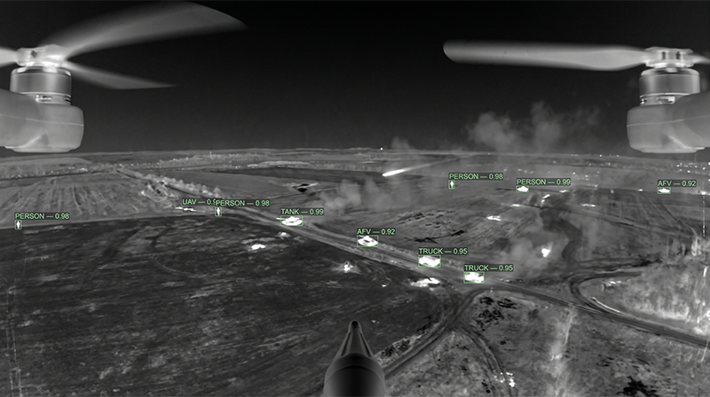 Live Wield-AI detection overlay on the UTIM thermal video feed