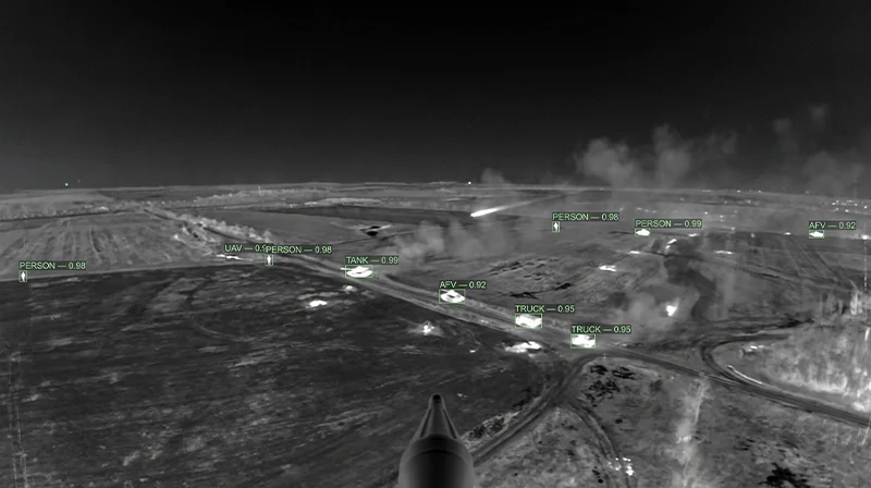Live Wield-AI detection overlay on the UTIM-D640 thermal video feed